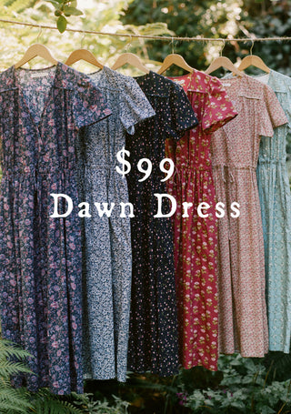 $99 Dawn Dresses hanging on a clothesline